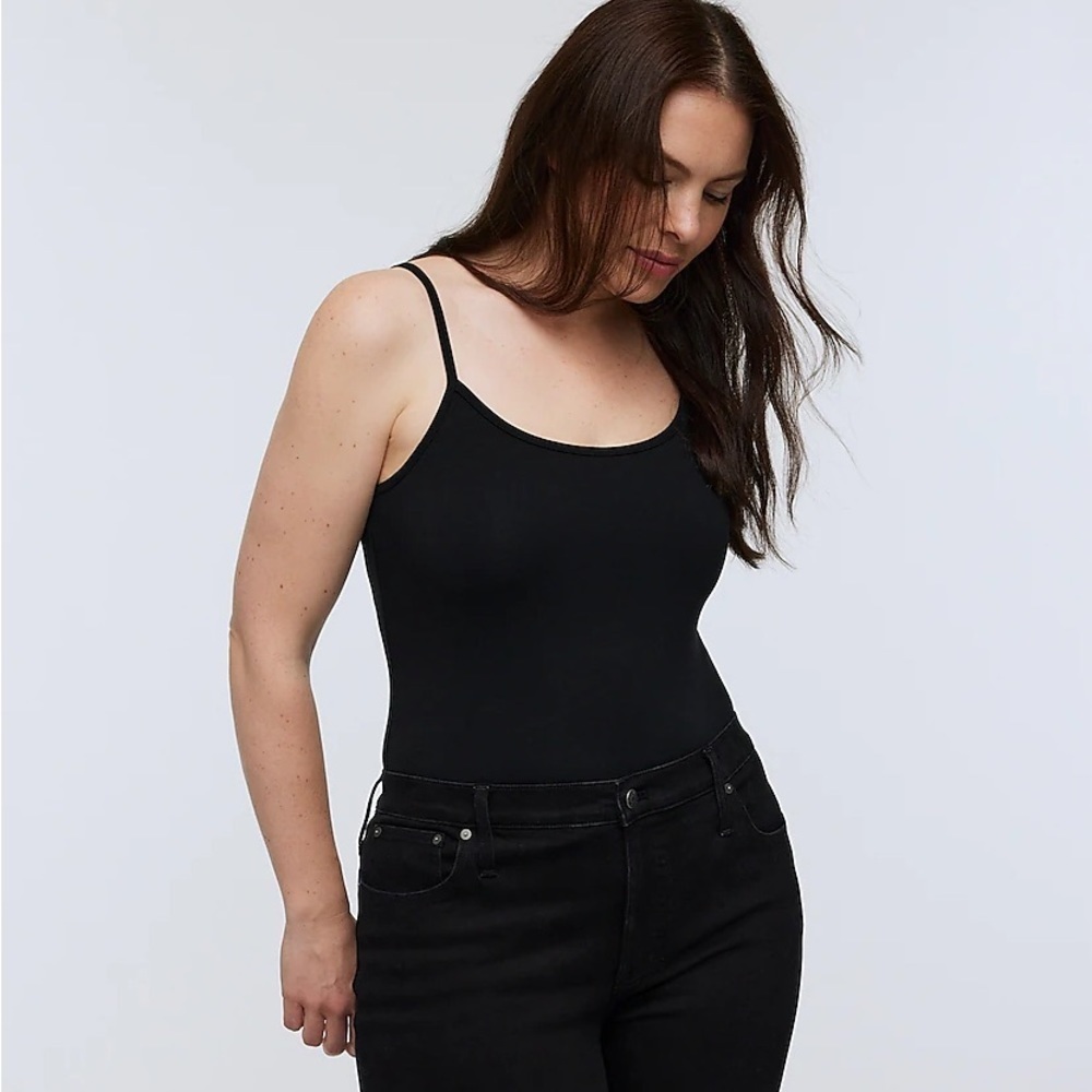 MADEWELL Black Tank Thong Adjustable Bodysuit NWT